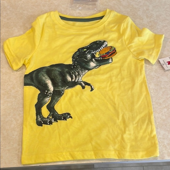 Yellow and Black T-Rex Graphic Short Sleeve Tee - Picture 1 of 1